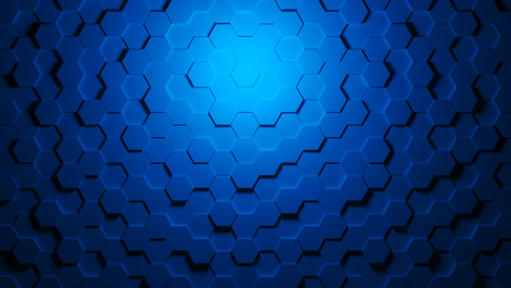 3D Rendering of Blue Octagons Background